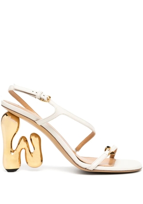 JW Anderson 100mm logo-heel sandals - White