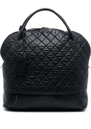CHANEL Pre-Owned 2011 XL Quilted Coated Canvas Horizontal Sport Weekender travel bag - Black