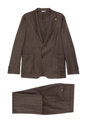 Manuel Ritz wool-blend single-breasted suit - Brown