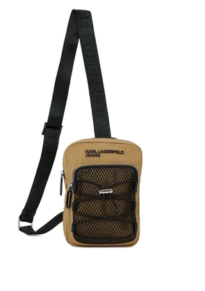 Karl Lagerfeld Jeans mesh-panel string messenger bag - 1ZJ CHIPMUNK