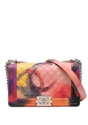 CHANEL Pre-Owned 2015-2016 Old Medium Quilted Lambskin Flower Power Boy Flap crossbody bag - Multicolour