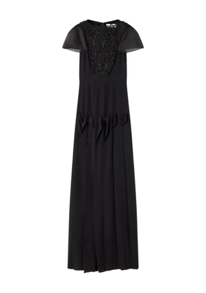 Lanvin lace-detail pleated maxi dress - Black