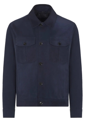 Brioni cupro shirt jacket - Blue