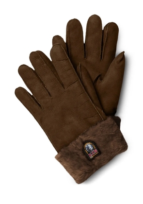 Parajumpers leather fur-trimmed gloves - Brown