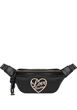 Love Moschino logo-plaque belt bag - Black
