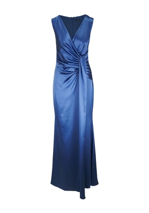 Kiton ruched-waist gown - Blue