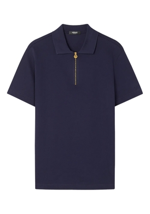 Versace zip-detail polo shirt - Blue