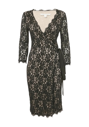 Diane Von Furstenberg Vintage lace wrap-front midi dress - Black