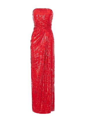 V:PM ATELIER Edie sequinned strapless maxi dress - Red