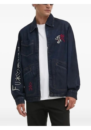 Desigual logo-embroidered denim jacket - Blue