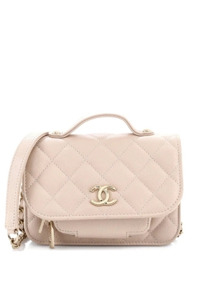 CHANEL Pre-Owned Business Affinity Flap Clutch with Chain Quilted Caviar crossbody bag - Neutrals
