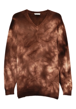 A.N.G.E.L.O. Vintage Upcycling V-neck tie-dye sweater - Brown