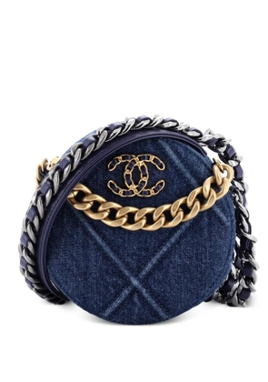 CHANEL Pre-Owned 19 Round Clutch with Chain Quilted Denim crossbody bag - Blue