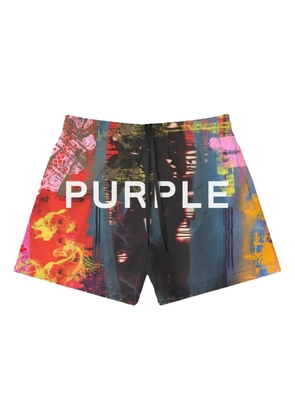 Purple Brand abstract swim shorts - Blue