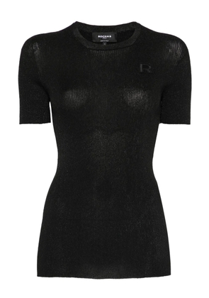 Rochas logo-appliqué knitted T-shirt - Black