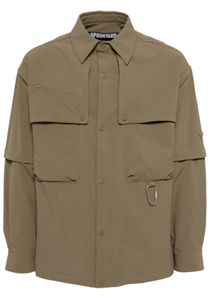 Spoonyard detachable-sleeve shirt - Brown