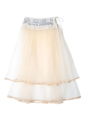 Muller Of Yoshiokubo sequin-embellished tulle skirt - Neutrals