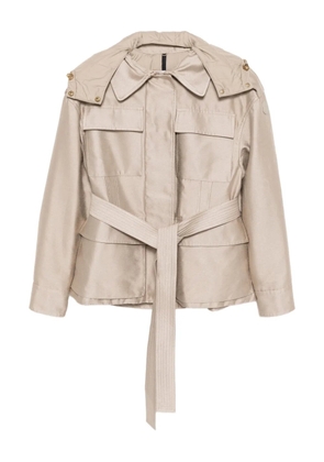 Moncler embroidered-logo jacket - Neutrals