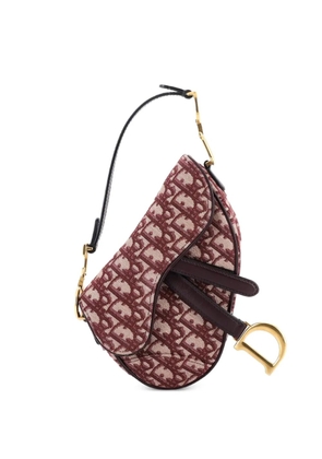 Christian Dior Pre-Owned Saddle Handbag Oblique Canvas Mini shoulder bag - Red