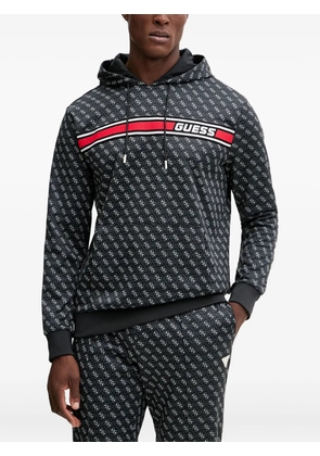 GUESS USA patterned hooded hoodie - Black