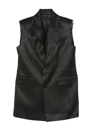 Jean Paul Gaultier sleeveless satin sleeveless blazer - Black