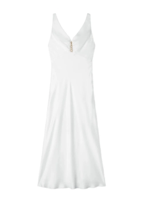 SANDRO V-neck embellished-collar dress - White