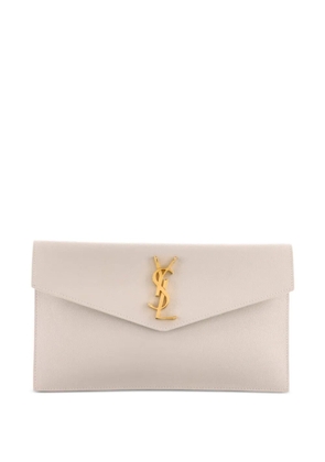 Saint Laurent Pre-Owned Uptown Pouch Leather clutch bag - Neutrals
