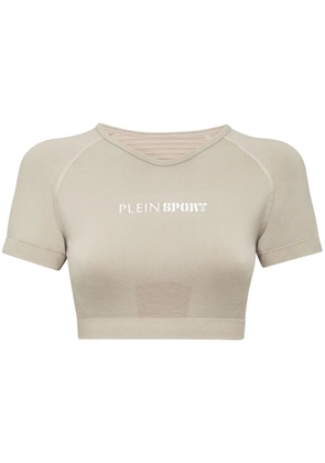 Plein Sport seamless cropped T-shirt - Neutrals