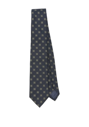 Emporio Armani geometric-pattern silk tie - Blue