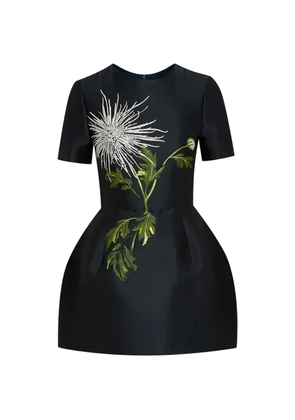 Oscar de la Renta floral-appliqué dress - Black