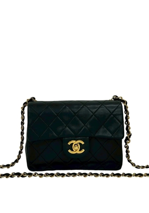 CHANEL Pre-Owned 1989-1991 Mini Square Classic Lambskin Single Flap crossbody bag - Black