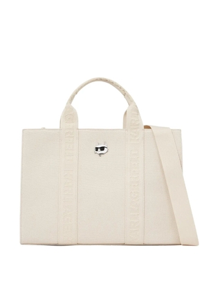 Karl Lagerfeld medium Ikon Choupette square tote bag - Neutrals