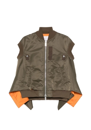 sacai zip sleeveless gilet - Green