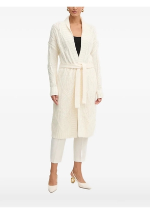 GUESS USA cable-knit belted cardigan - Neutrals