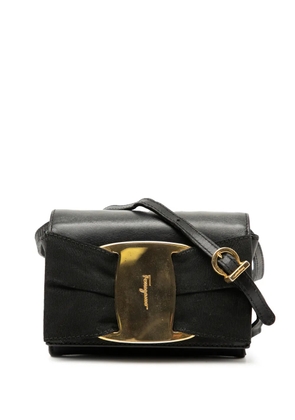 Ferragamo Pre-Owned 2000-2025 Mini Leather Vara Bow crossbody bag - Black