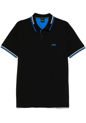 BOSS rubberised-logo polo shirt - Black