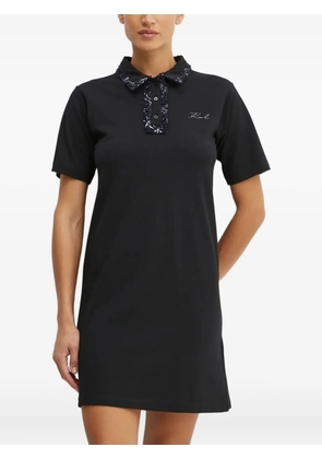 Karl Lagerfeld sequin-embellished polo dress - Black