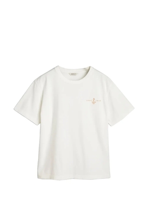 Gant anchor-embroidered T-shirt - White
