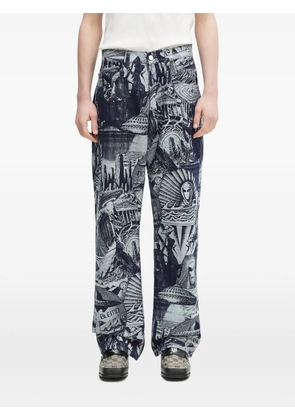 Aries graphic-print jeans - Blue