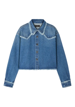 Alanui Pacific Roads frayed-hem denim shirt - Blue