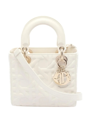 Christian Dior Pre-Owned 2010-2026 Small Lambskin Graphic Cannage Lady Dior satchel - White