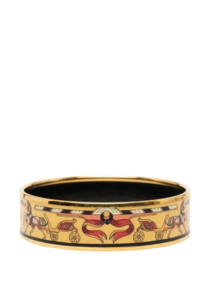 Hermès Pre-Owned 20th Century Wide Enamel Horse Carriage Bangle 65 costume bracelet - Gold