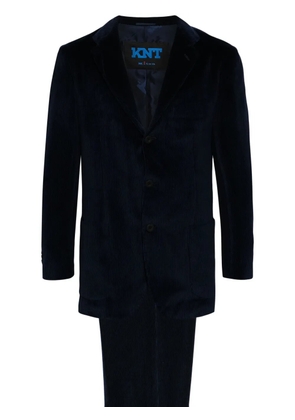Kiton single-breasted corduroy suit - Blue