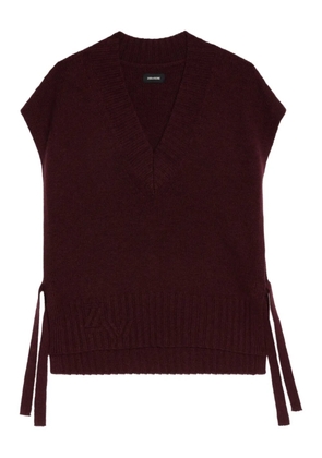 Zadig&Voltaire V-neck side-tie vest - Red