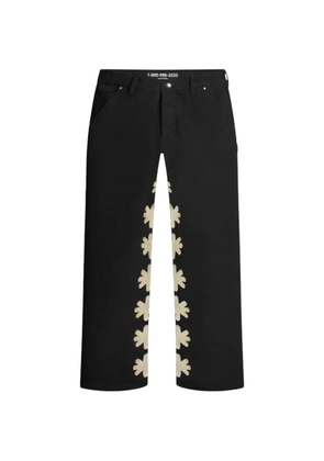 LOSTSHDWS carpenter floral-detail jeans - Black