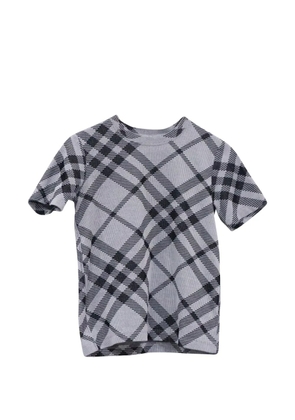 Burberry Pre-Owned checked crew-neck T-shirt - Grey