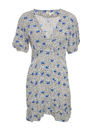 Maje all-over print ruffle mini dress - White