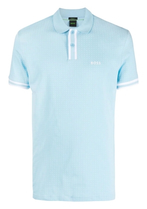 BOSS dot-print polo shirt - Blue