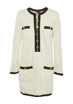 CHANEL Pre-Owned long-sleeve patch-pocket dress - Neutrals