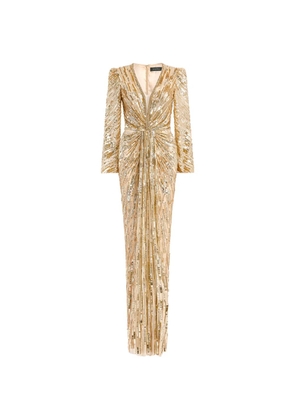 Jenny Packham Darcy sequin-embellishment maxi dress - Neutrals